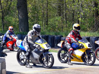 steve and jeff on the 125gp grid before the start